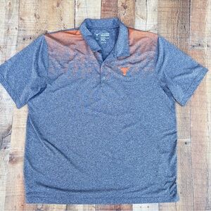 Men's Gray and Orange Longhorn Apparel Polo Shirt